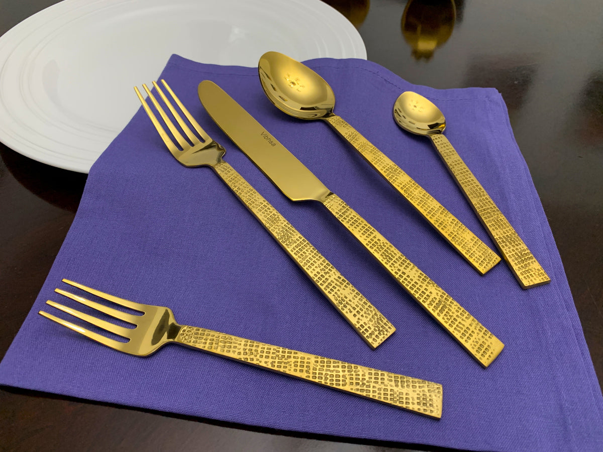 Vibhsa Flatware set of 20 Pieces Gold Egyptian Design
