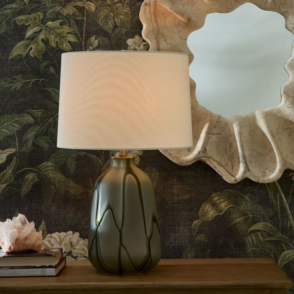 Sylvan Smoky Green Art Glass Table Lamp