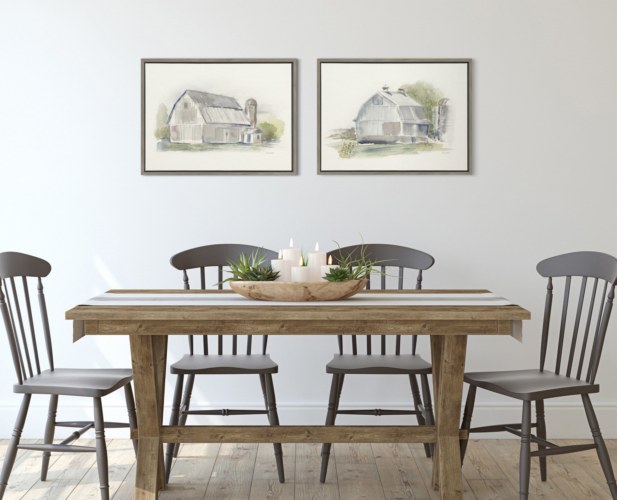 Sylvie Barn 2 Framed Canvas by Patricia Shaw