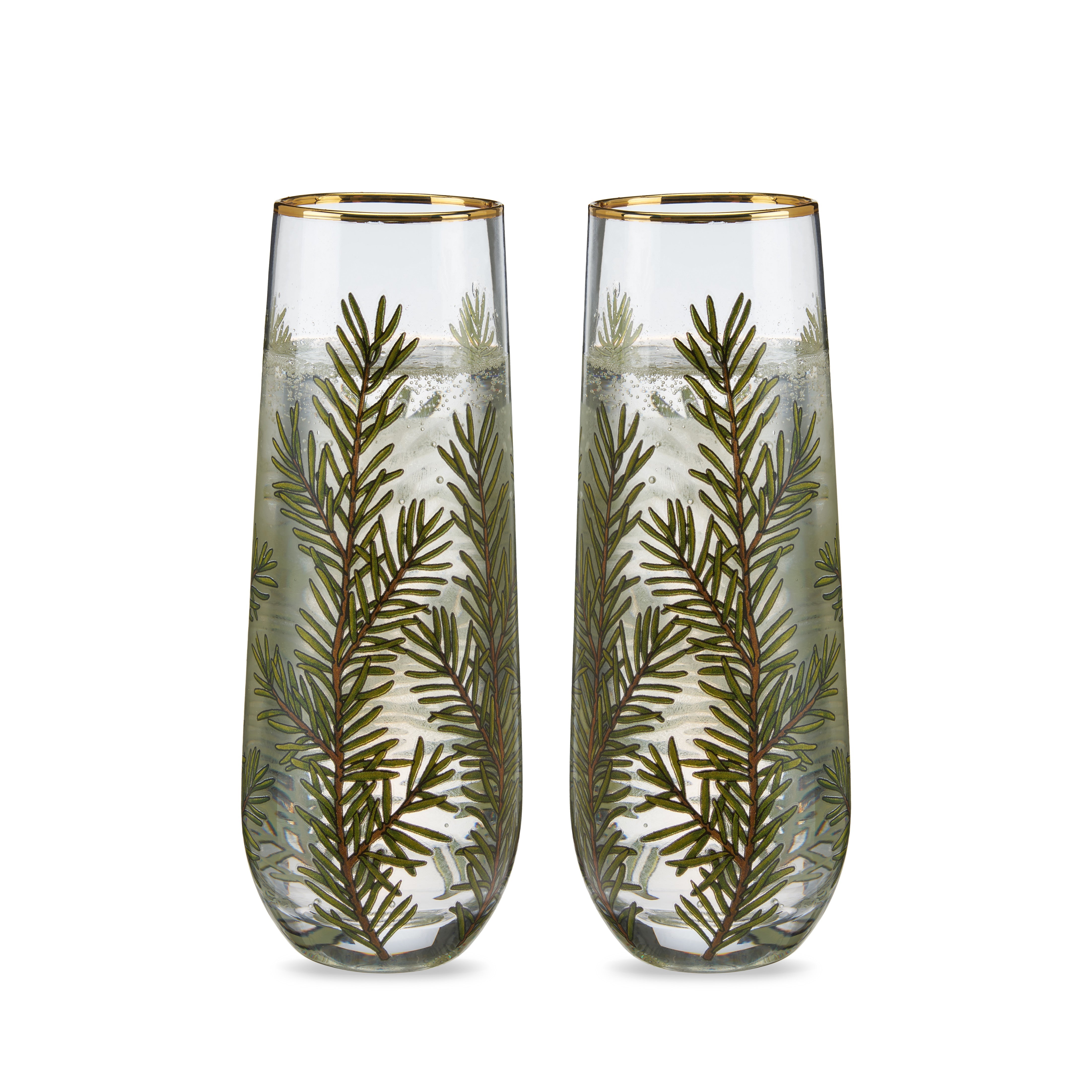 Woodland Stemless Champagne Flute Set