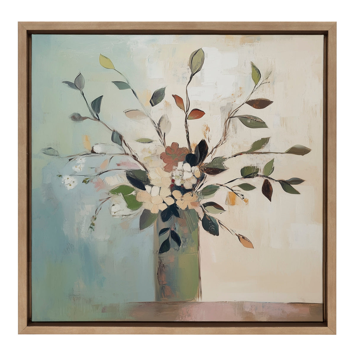 Sylvie Traditional Boho Floral Botanical II Framed Canvas by The Creative Bunch Studio