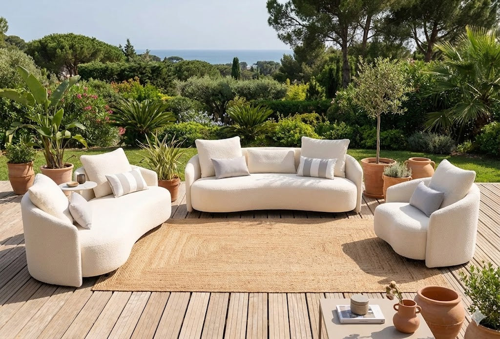 Serene Outdoor 6-Piece Lounge Set – 2-Sofas, Arm chair and Table Set