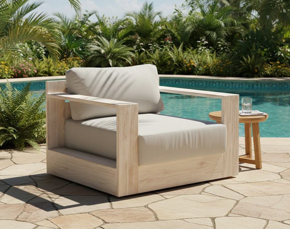 Imperial Grove Outdoor Solid Teak Wood, Natural Look ArmChair