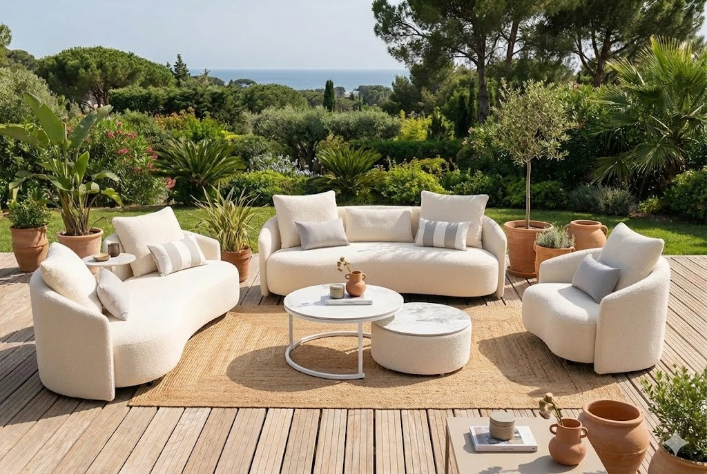 Serene Outdoor 6-Piece Lounge Set – 2-Sofas, Arm chair and Table Set