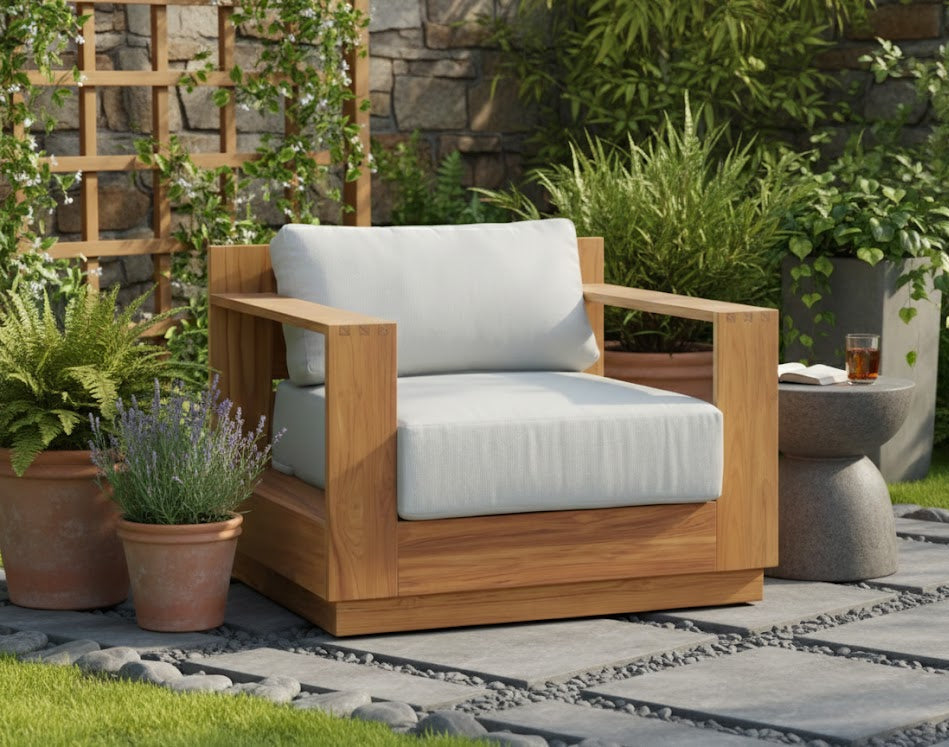Imperial Grove Outdoor Solid Teak Wood Armchair