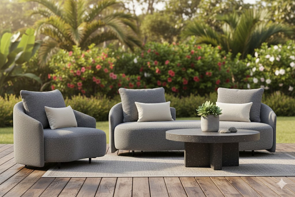 Serene Outdoor 6-Piece Lounge Set – 2-Sofas, Arm chair & Table Set