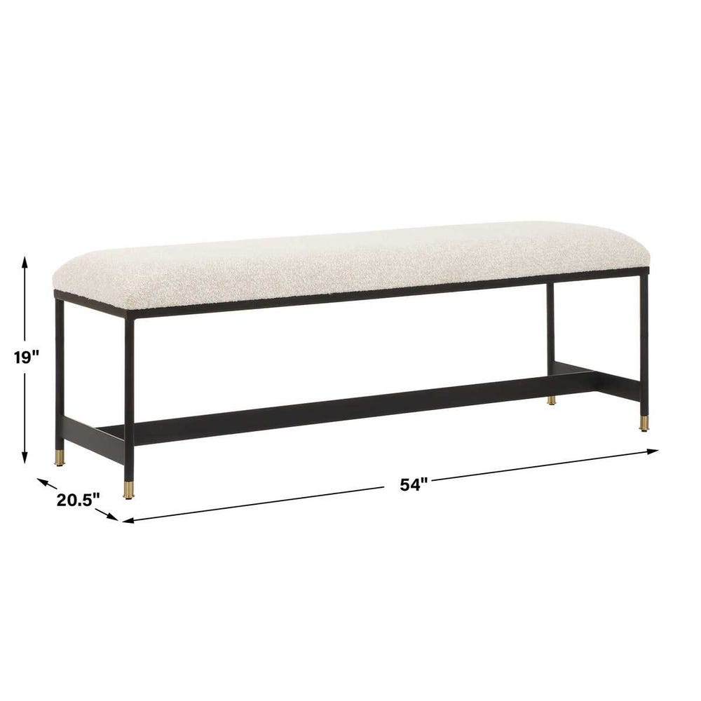 The Ellison Wool-Textured Upholstered Bench