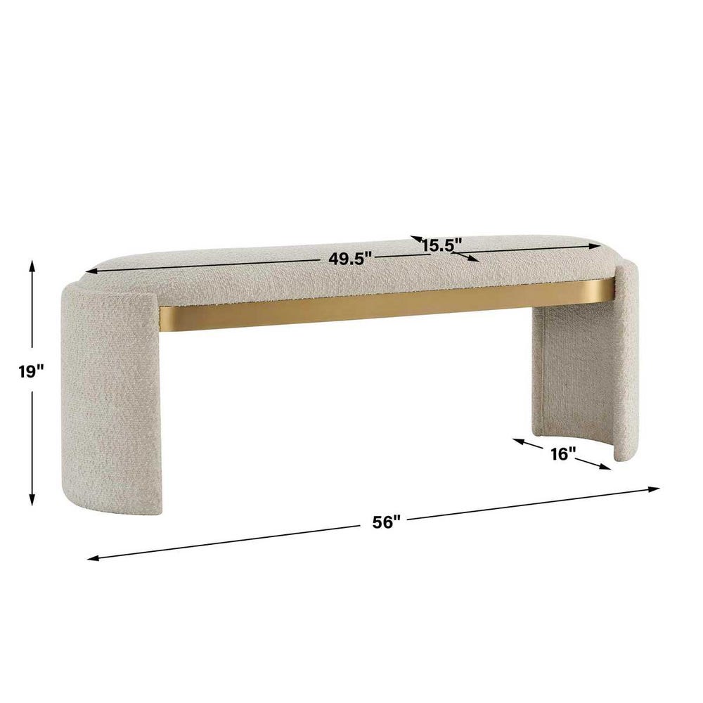 Beline Bone Bouclé Bench