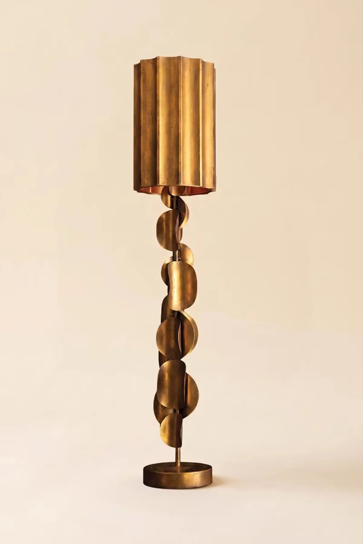 Valen Antique Gold Sculptural Table Lamp