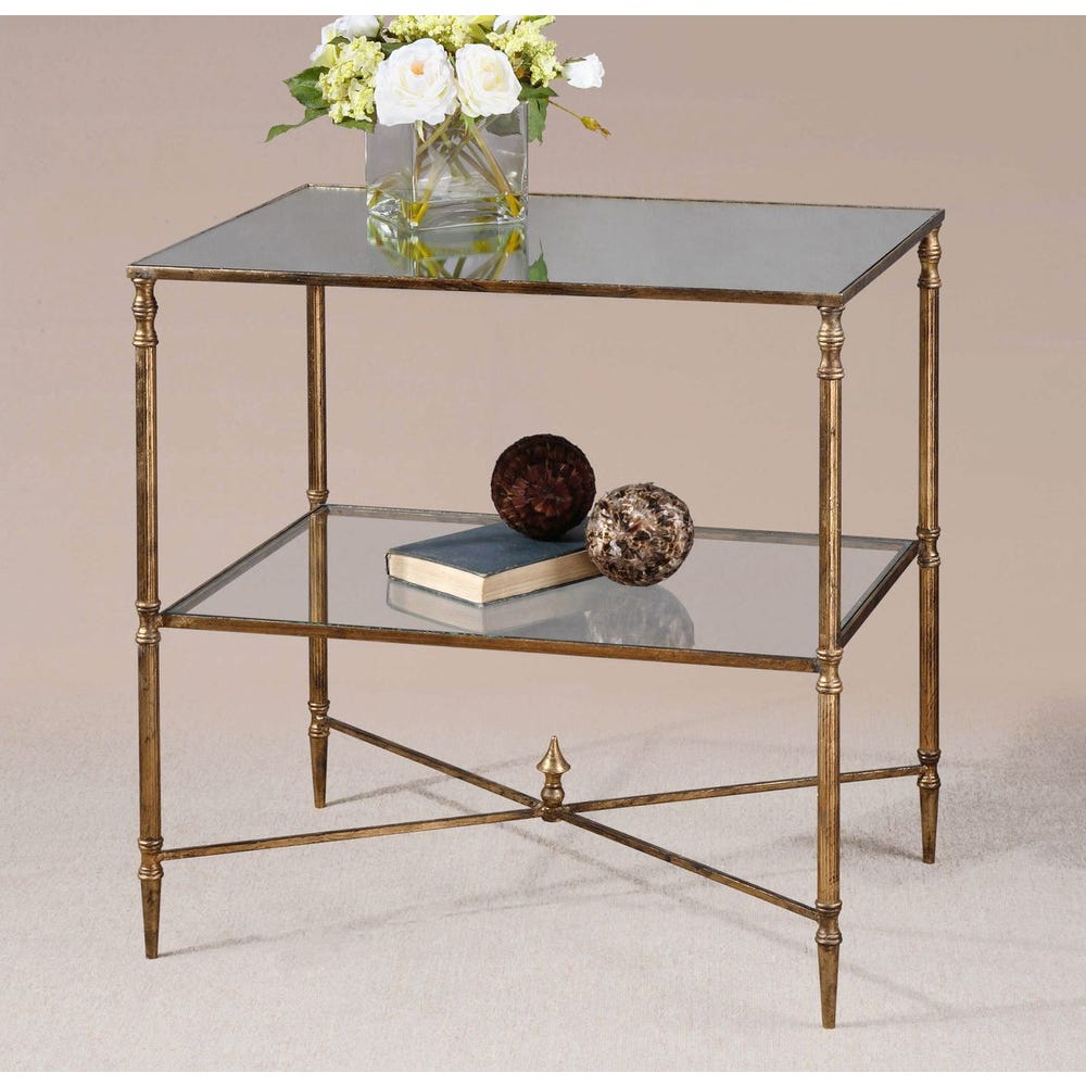 Vesper Gold Mirror Lamp Table