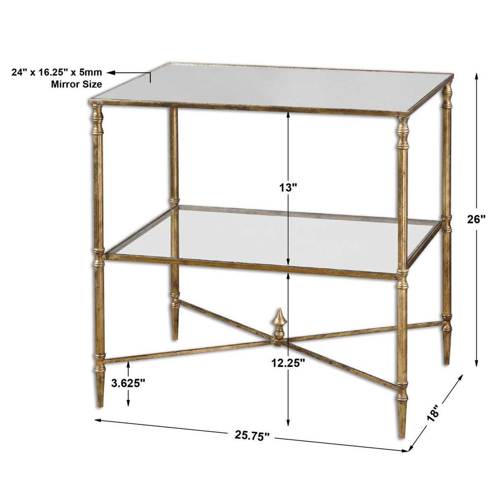Vesper Gold Mirror Lamp Table
