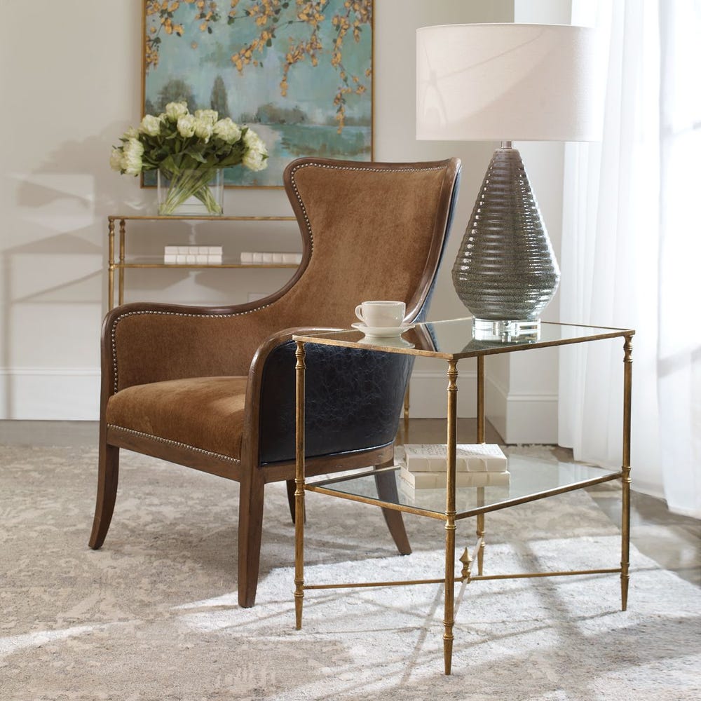 Vesper Gold Mirror Lamp Table