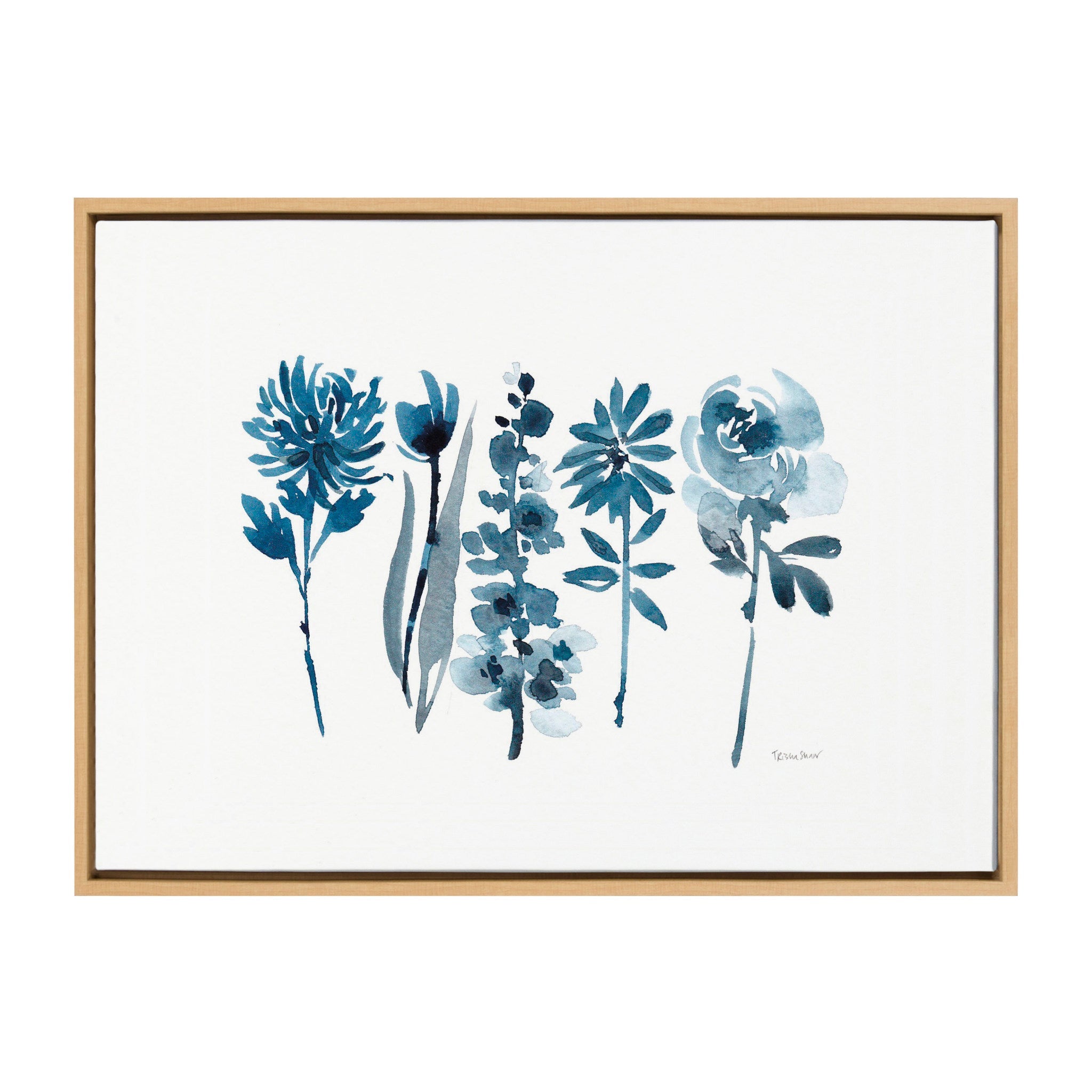 Sylvie Blue Blooms Framed Canvas by Patricia Shaw