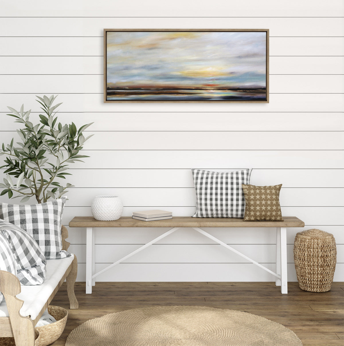Sylvie Carolina Sunset Framed Canvas by Mary Sparrow