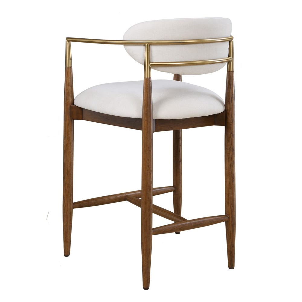 Rowan Walnut Velvet Counter Stool
