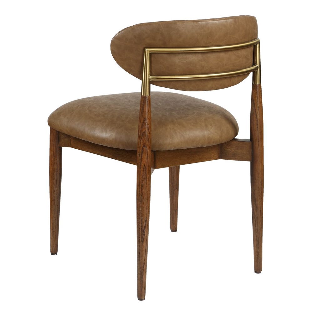 Waverly Camel Upholstered & Walnut Armless Dining Chair (Set of 2)