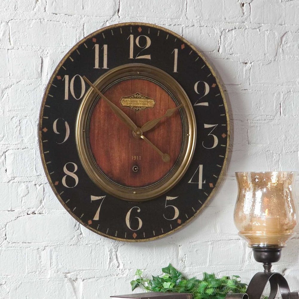 Weathered Brass Detail Wall Clock