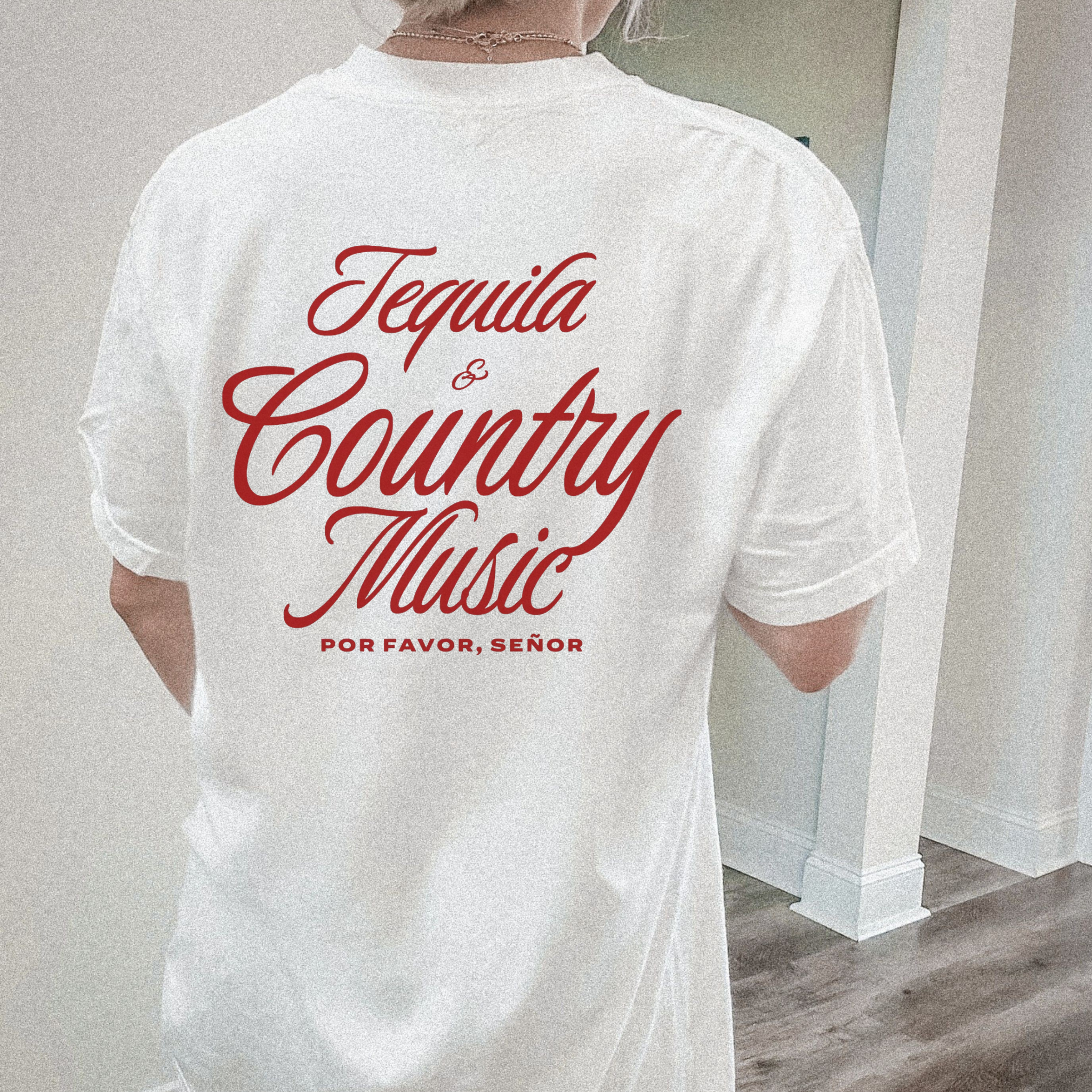 Tequila & Country Music Graphic Tee – Western Cowgirl T-Shirt