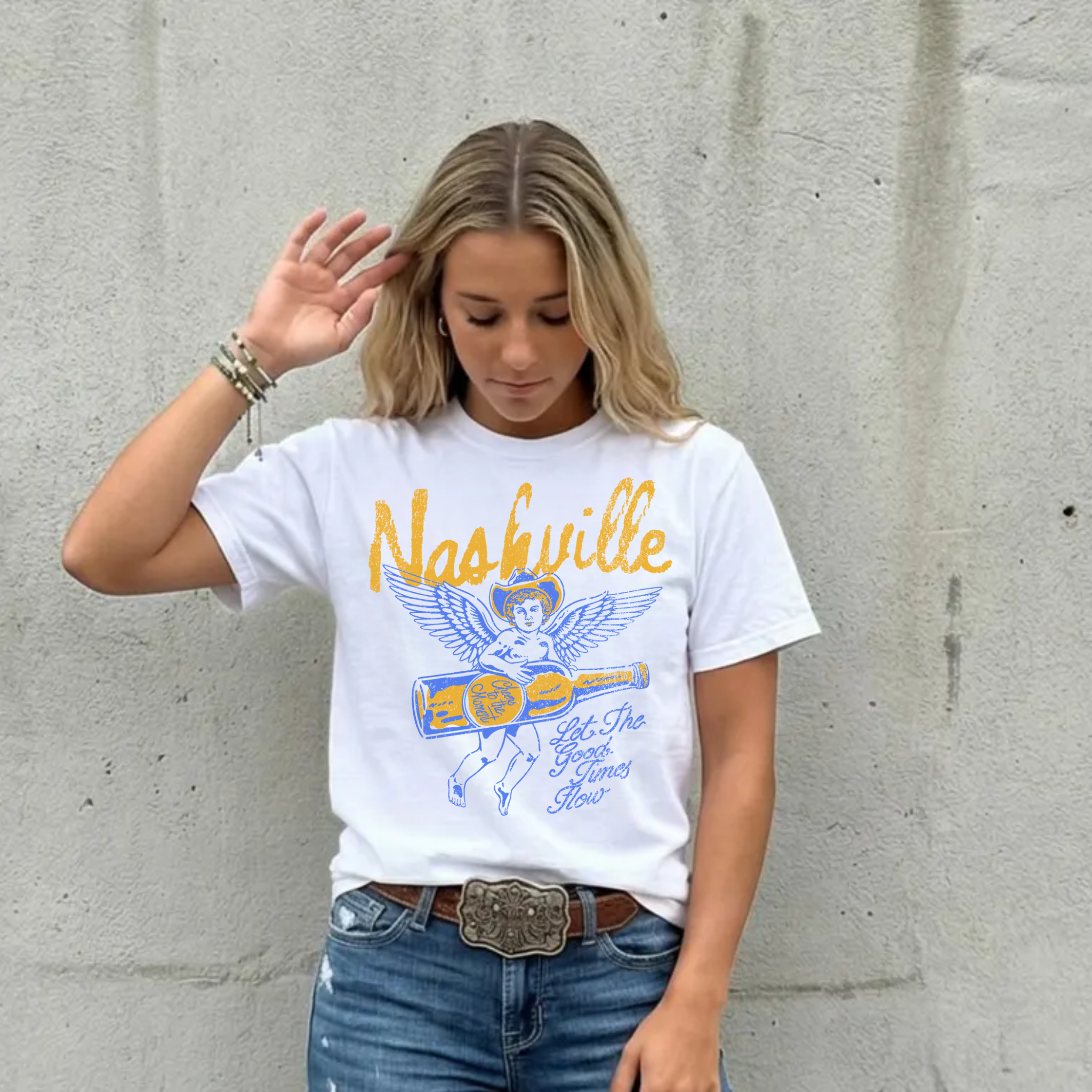Nashville Graphic Tee – Western Angel Shirt | Country Concert Outfit Tee