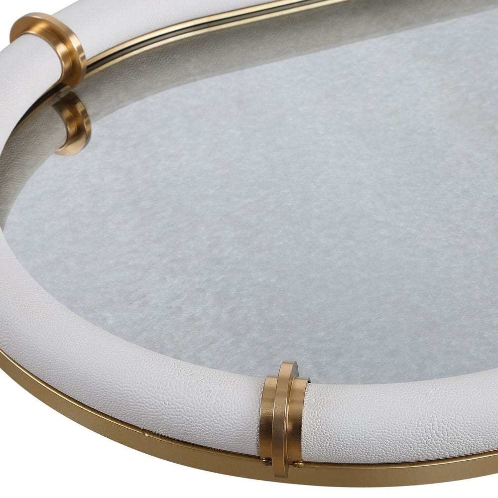 Cyprus Shagreen Mirror Oval Tray