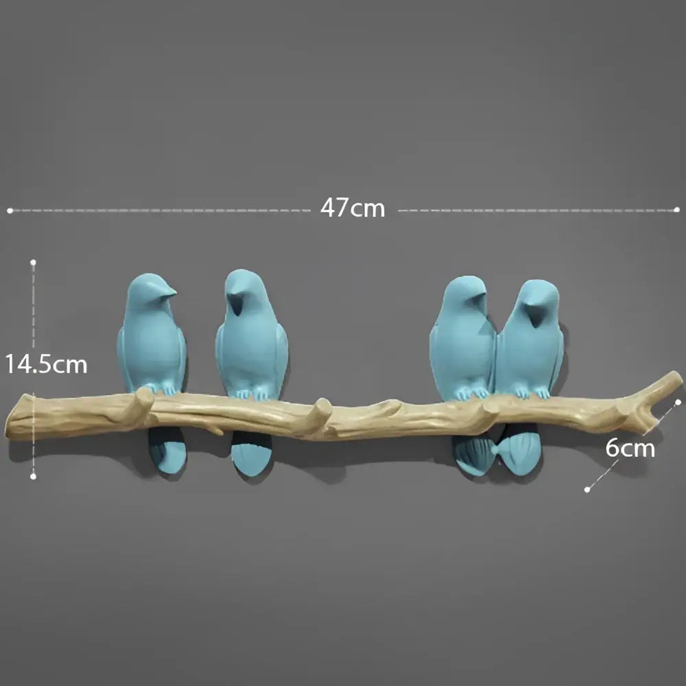 White decorbites bird resin hanger kitchen hook on wood branch