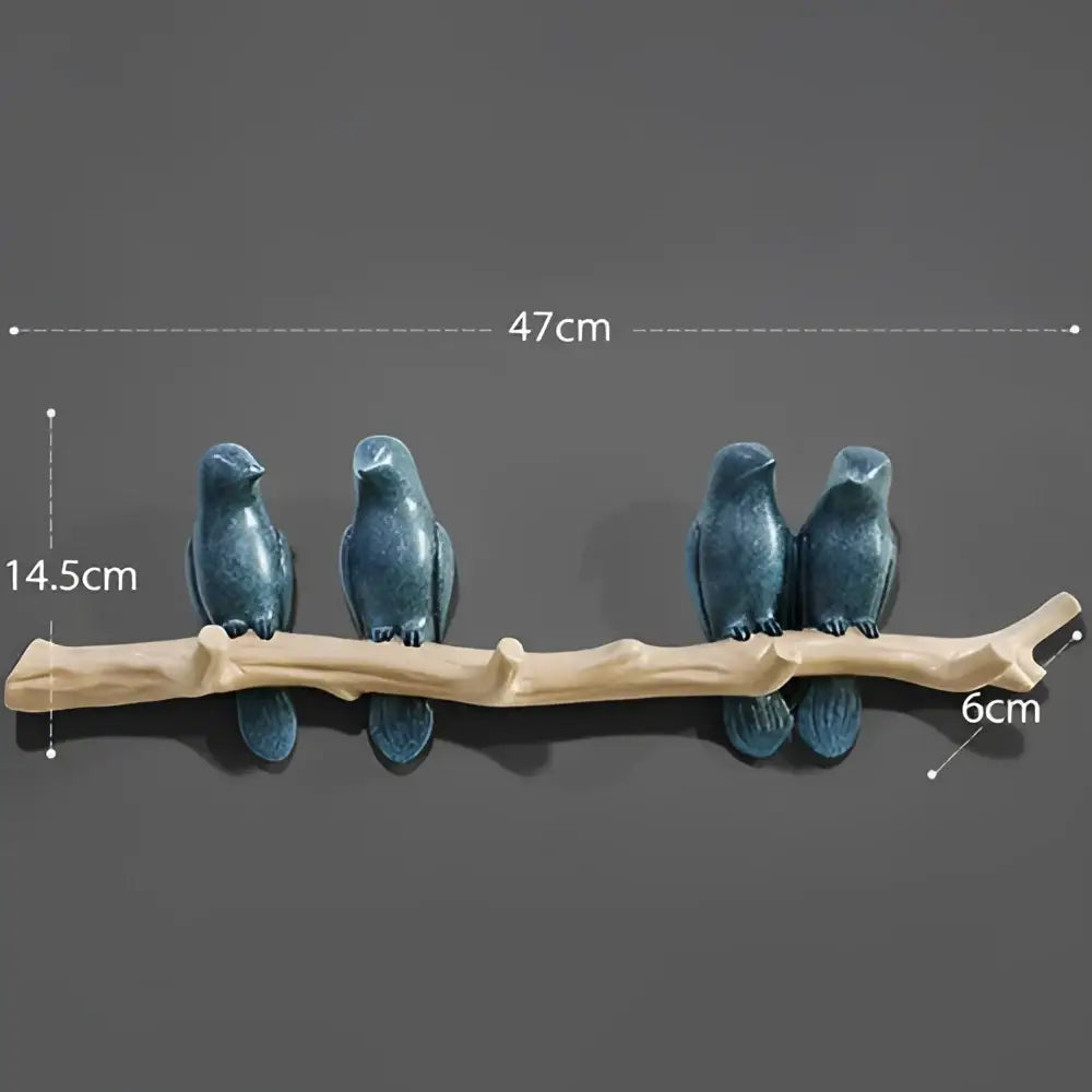 White decorbites bird resin hanger kitchen hook on wood branch