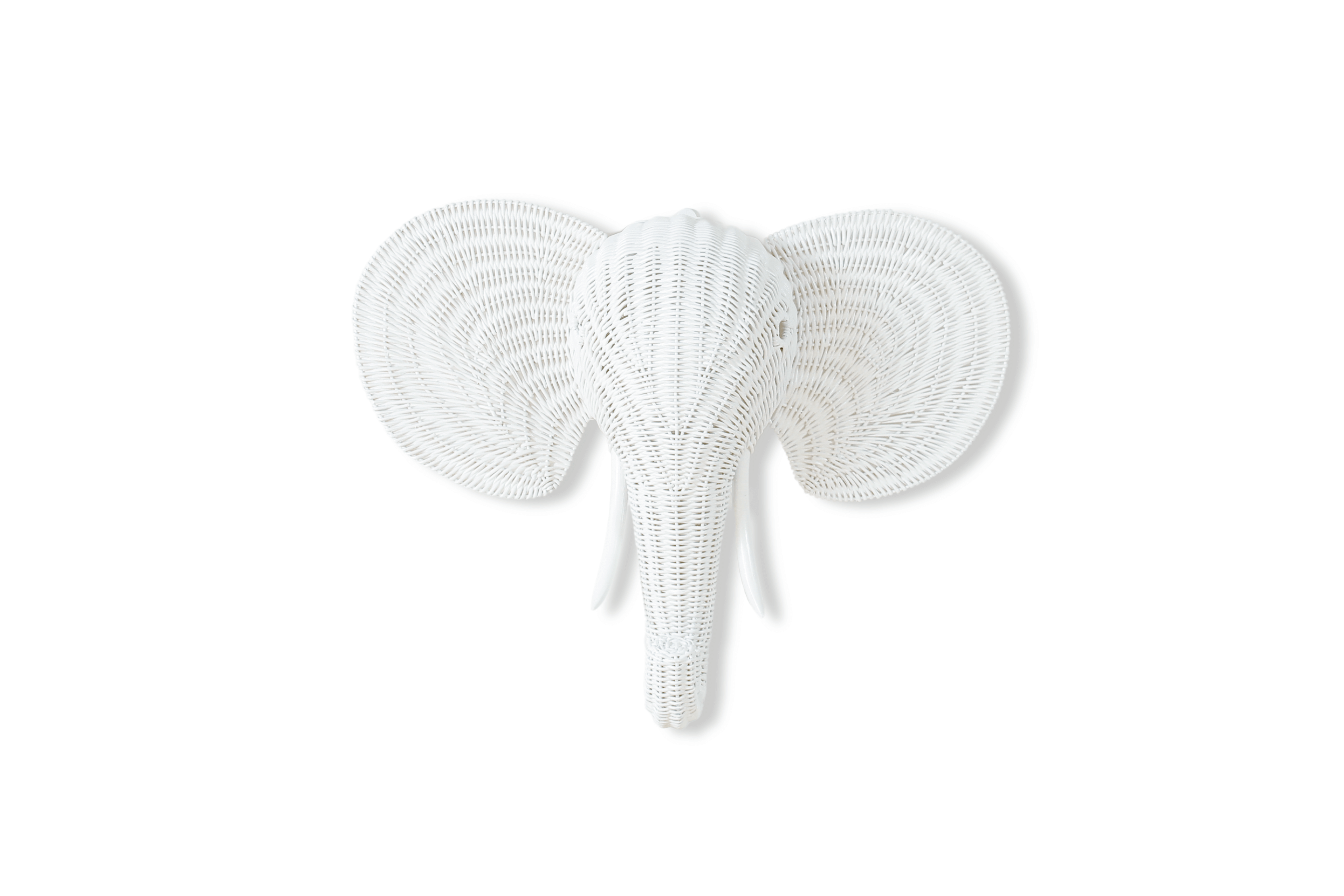 Rattan Elephant Wall Decor – Safari Nursery Wall Art | Boho Kids Room Animal Head | Handmade Natural Rattan Décor
