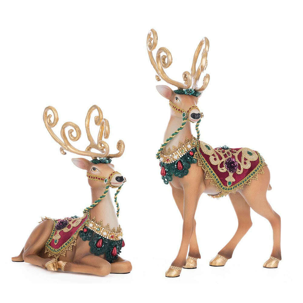 Winter Balsam and Berry Deer Assortment of 2 | Christmas Decor | Katherine's Collection