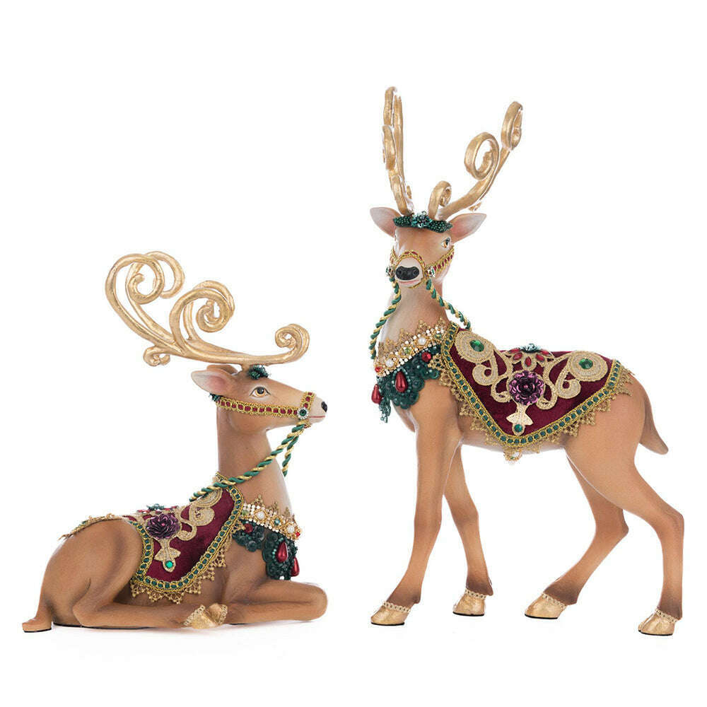 Winter Balsam and Berry Deer Assortment of 2 | Christmas Decor | Katherine's Collection