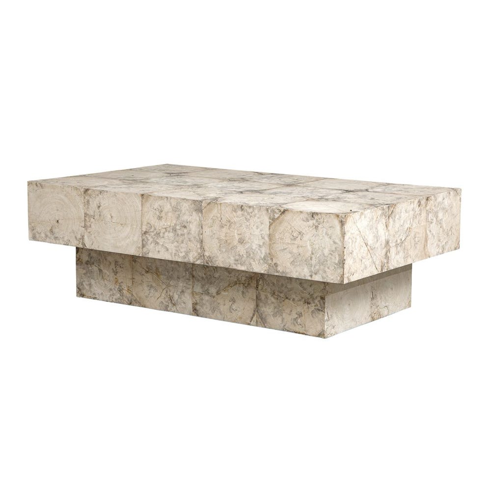 Bleached Tamarind Plinth Coffee Table