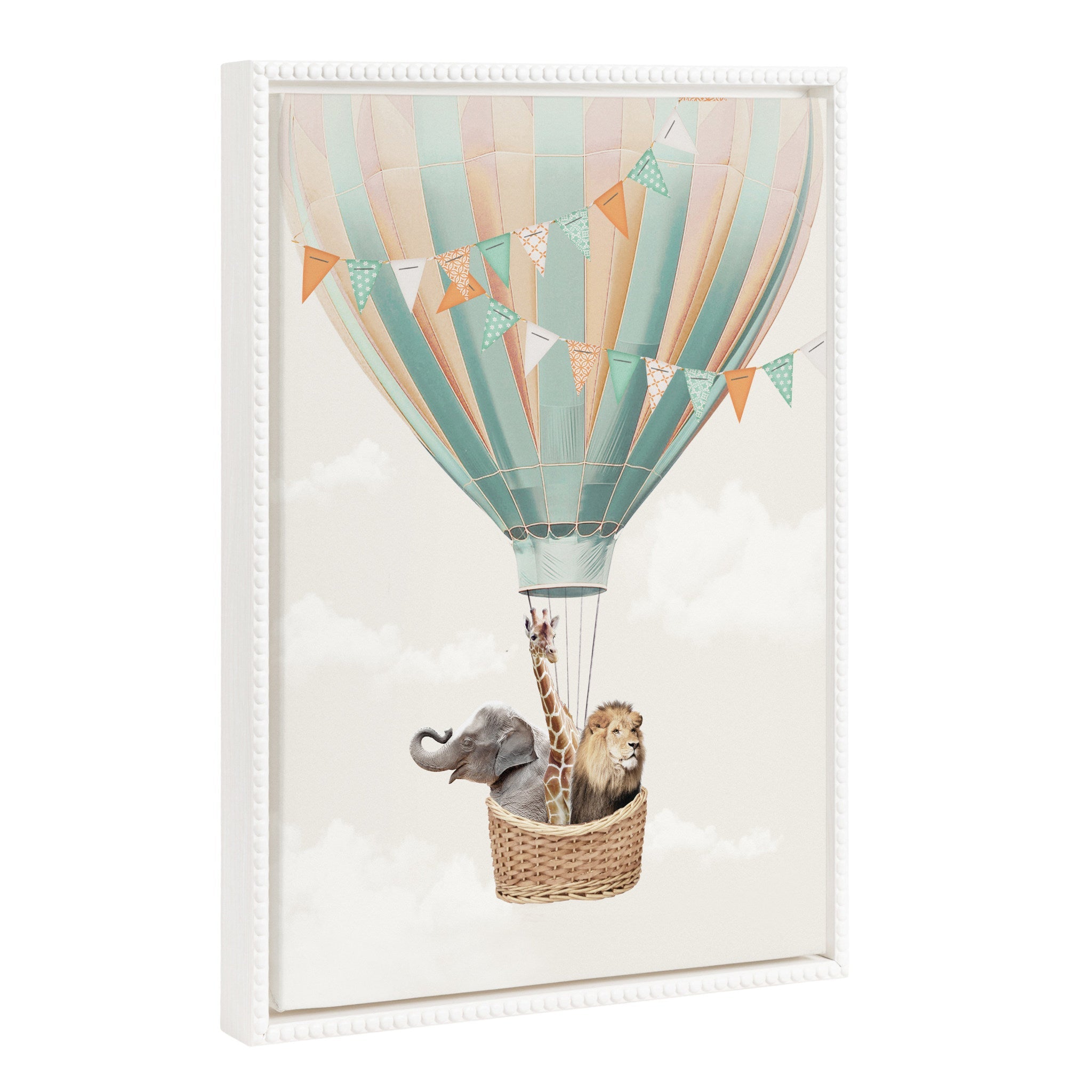 Sylvie Beaded Hot Air Balloon Travel Framed Canvas by July Art Prints