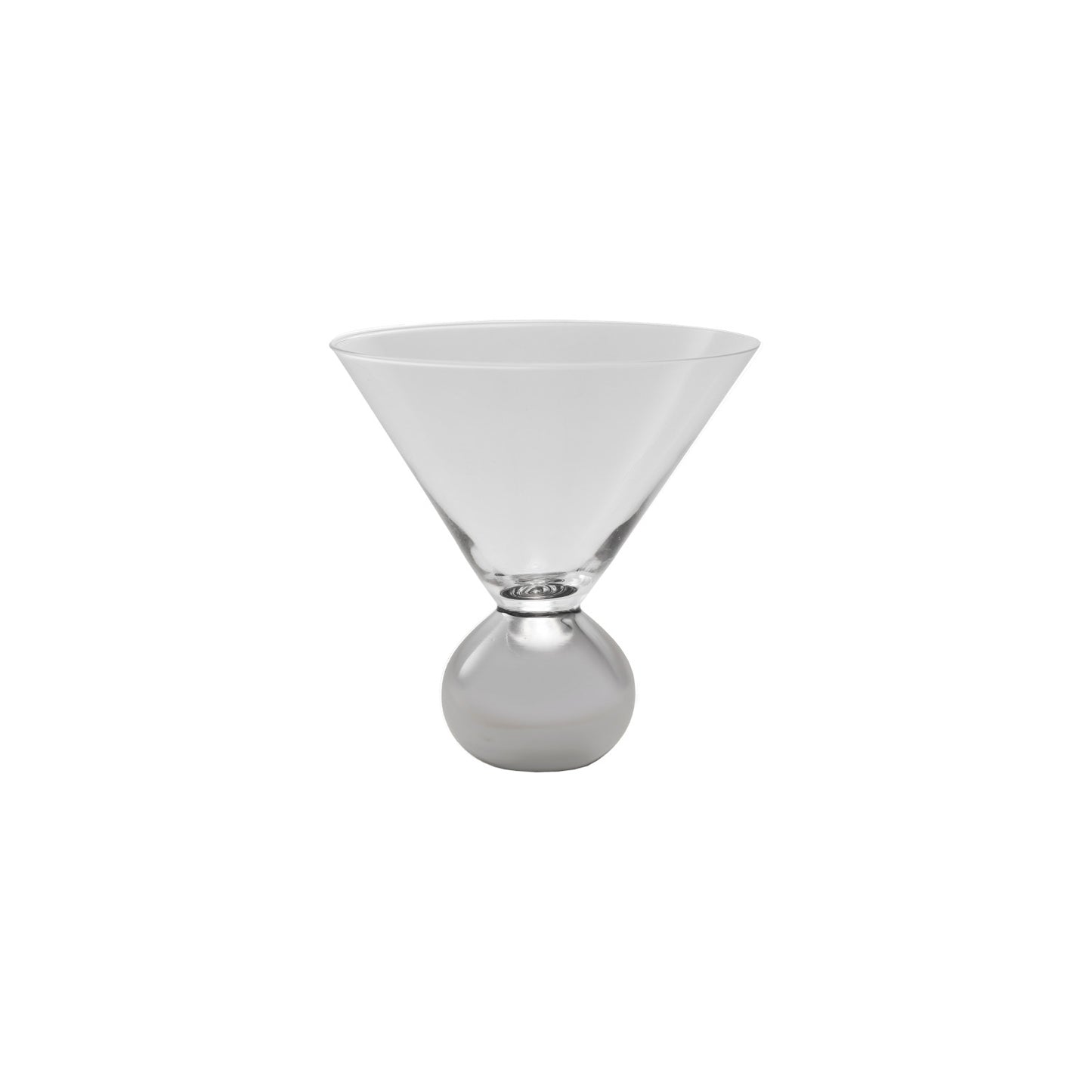 12 oz. Martini Glass with Silver Electroplated Ball Stem