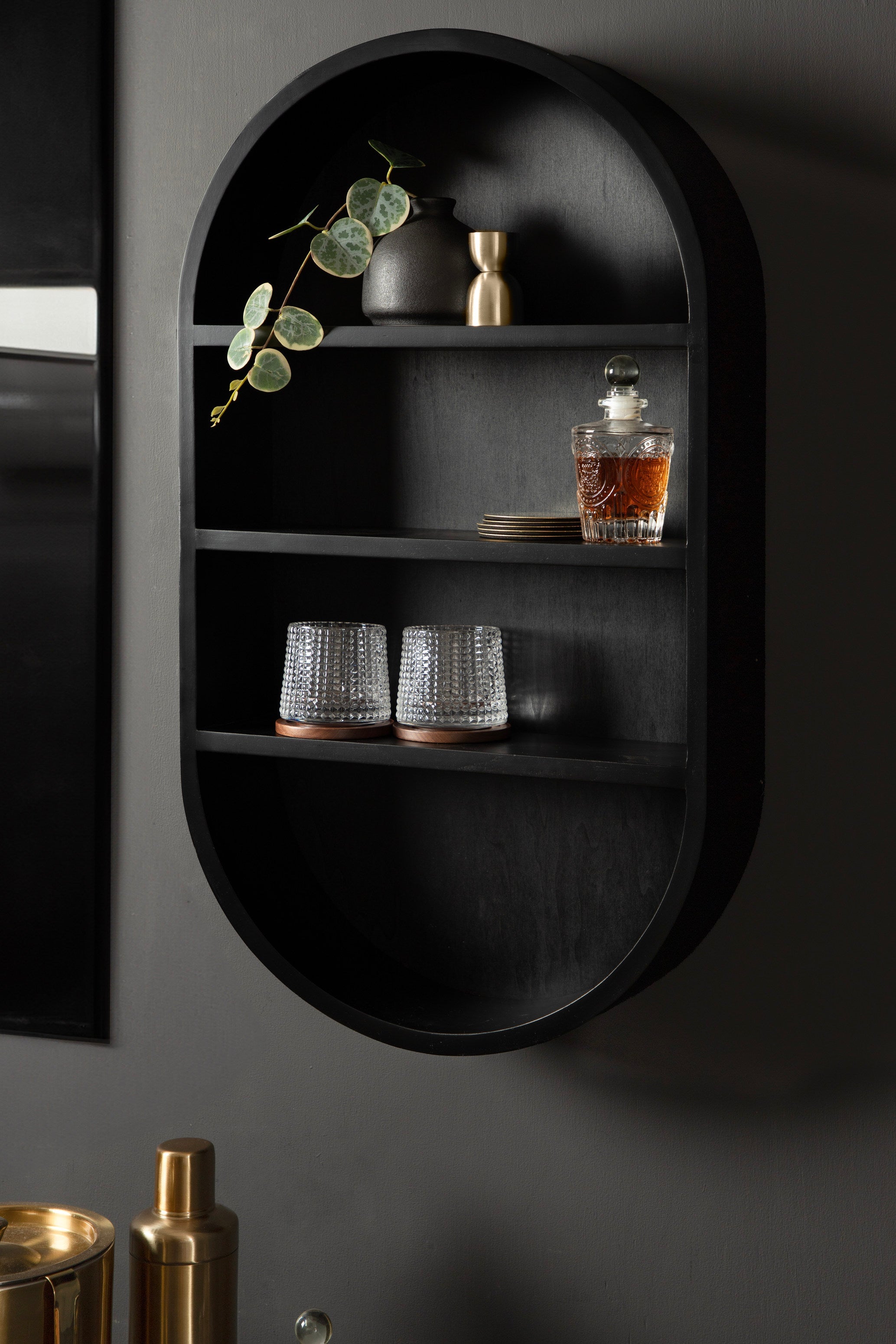 Hutton Wood Capsule Wall Shelf