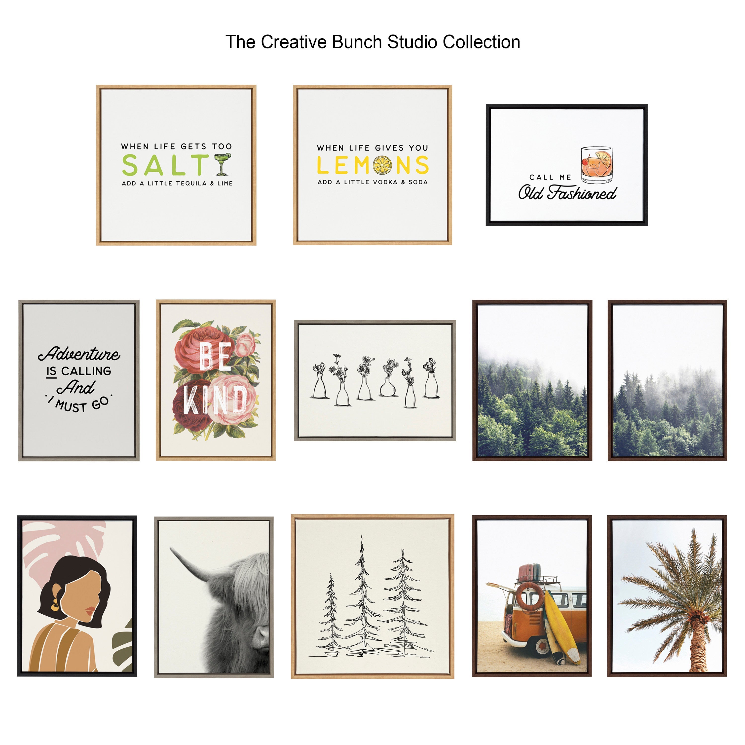Sylvie Neutral Botanical 1 and 2 Framed Canvas Set by The Creative Bunch Studio