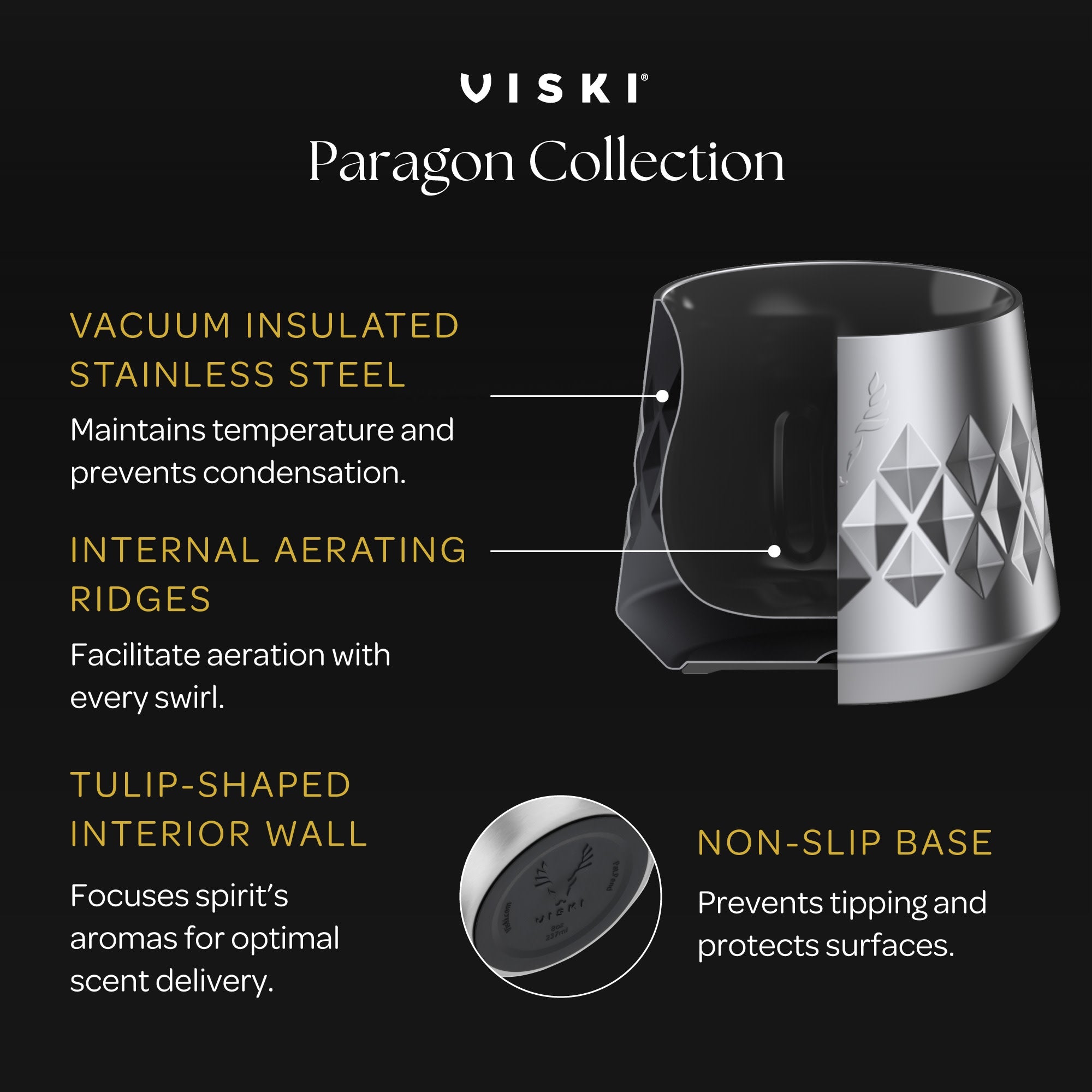 Paragon Stainless Steel Whiskey Taster in Gold