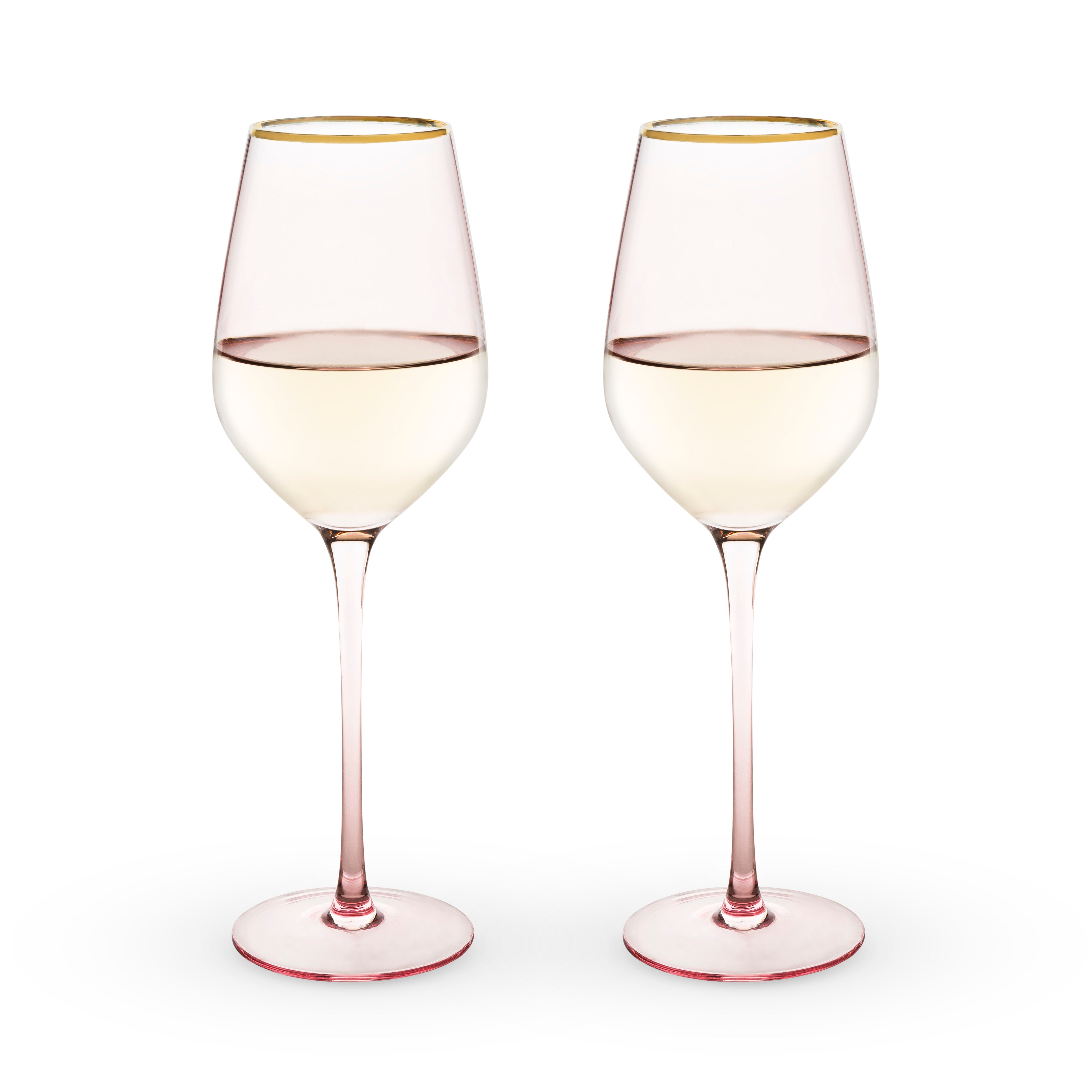 Rose Crystal White Wine Glass Set