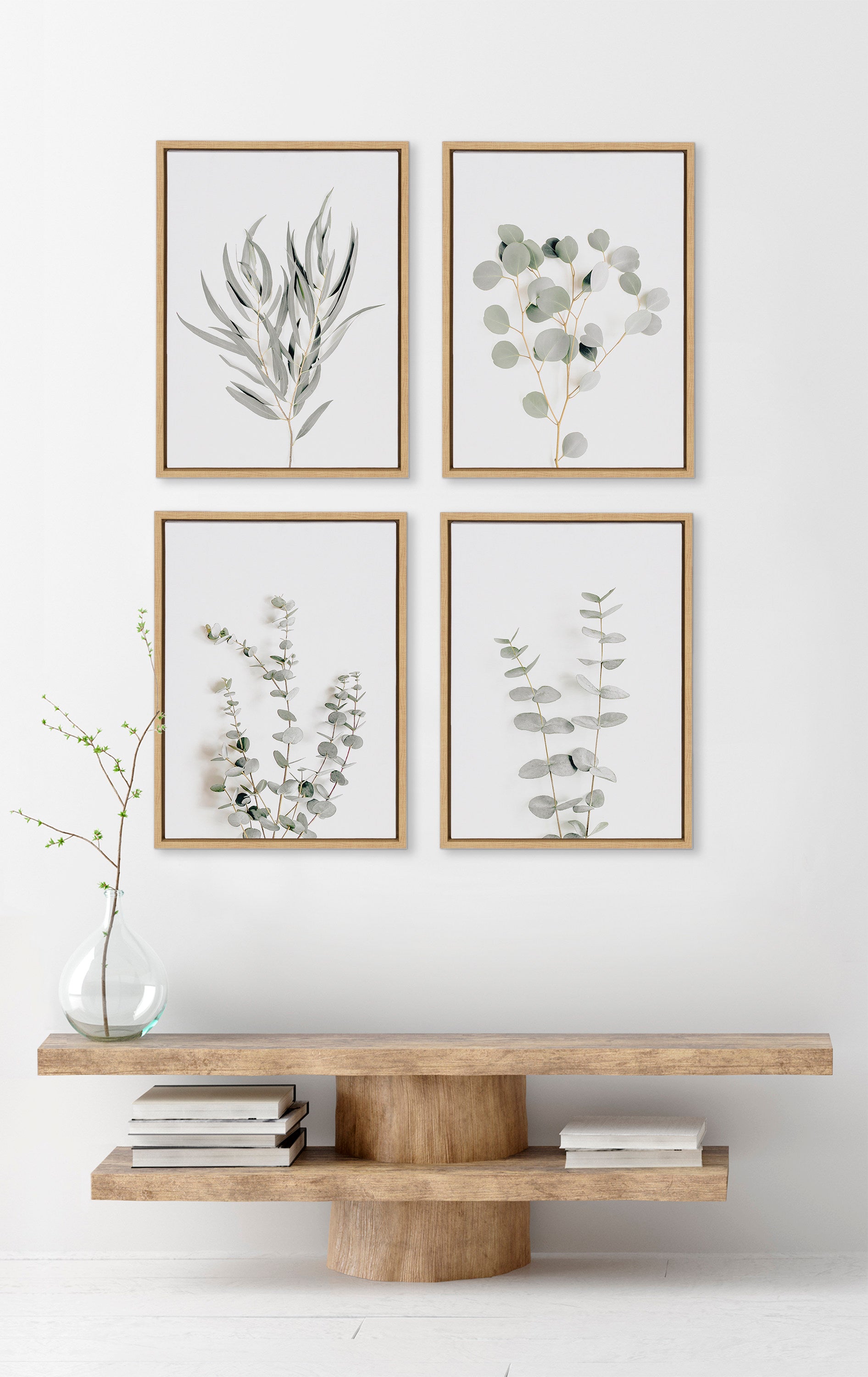Sylvie Neutral Botanical 1 and 2 Framed Canvas Set by The Creative Bunch Studio
