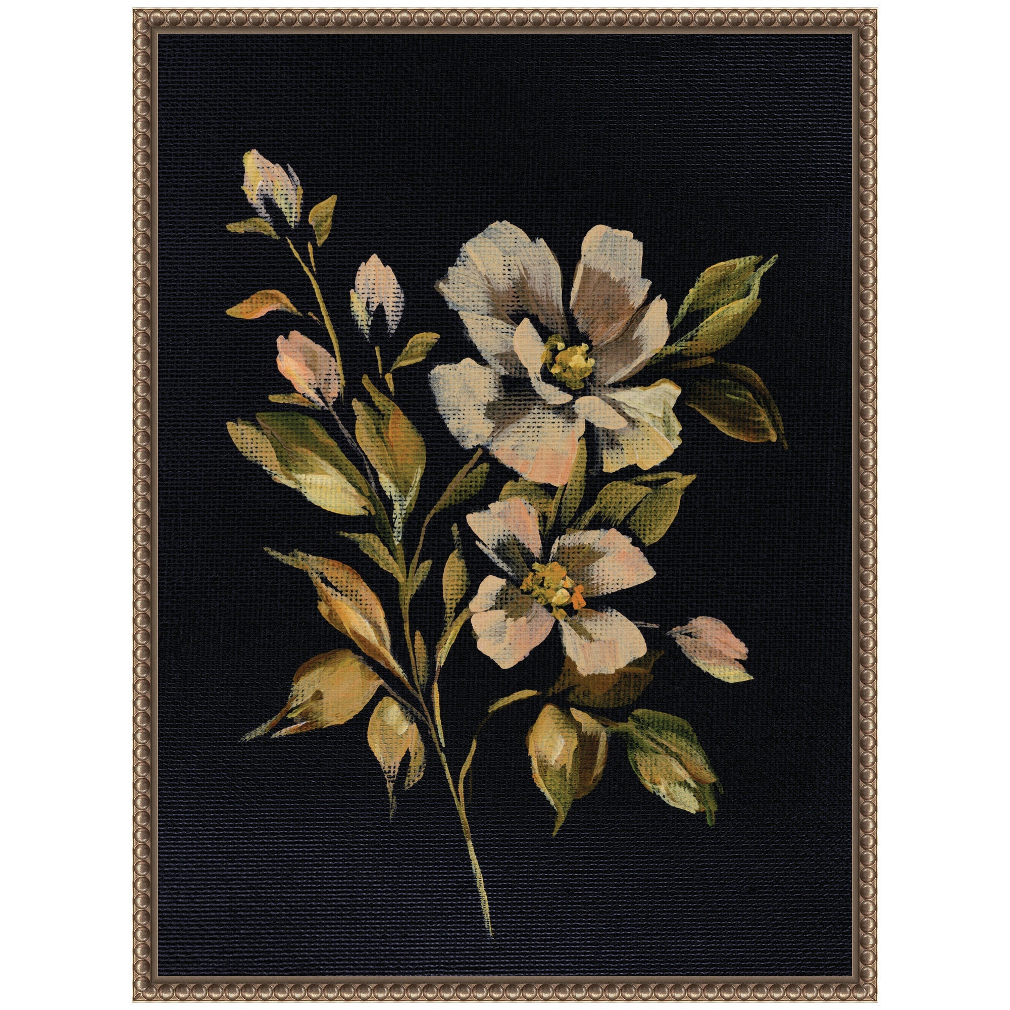 Sylvie Moody Floral 7 Framed Canvas by Annie Quigley