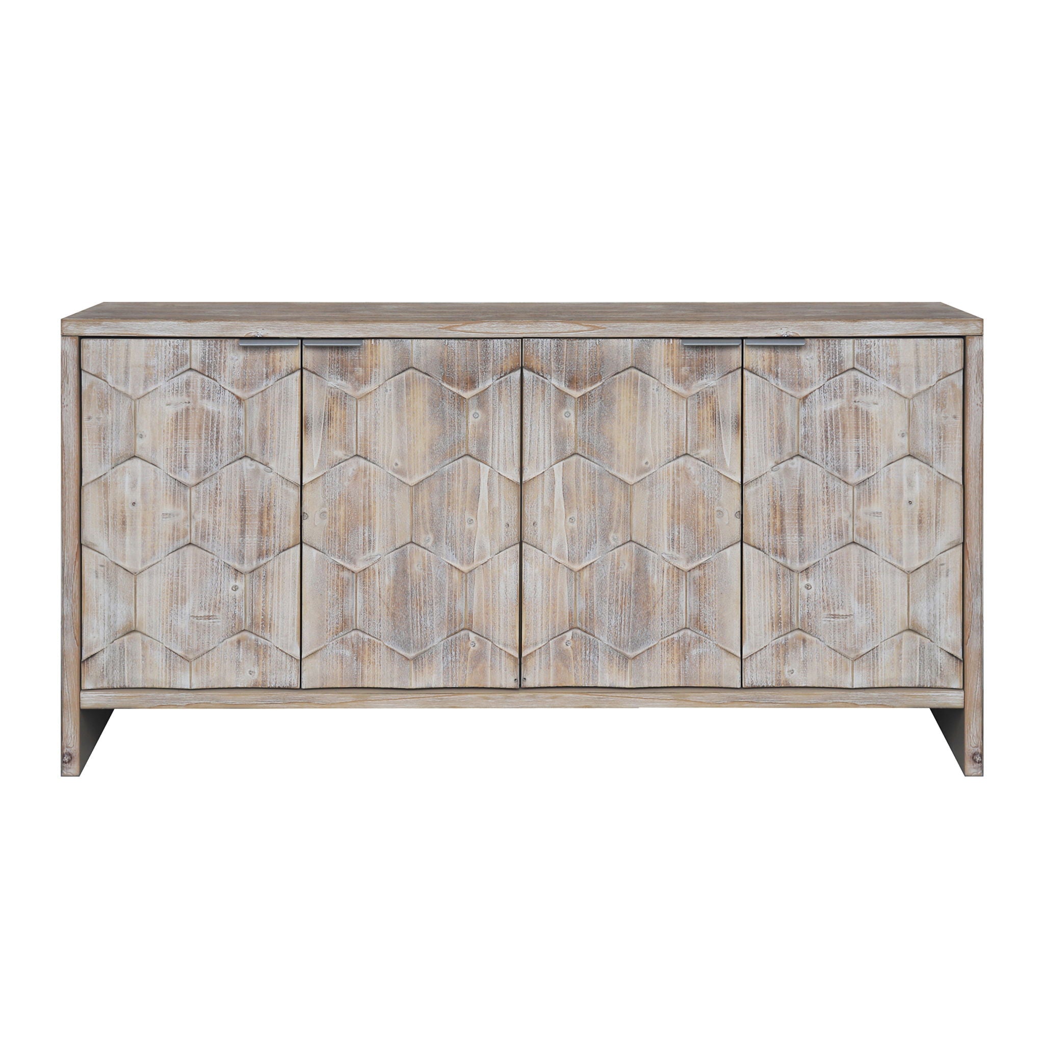 Accent Cabinet Farmhouse Style 4 Door Wooden Cabinet Sideboard Buffet Server Cabinet Storage Cabinet, For Living Room, Entryway, Hallway, Office, Kitchen And Dining Room