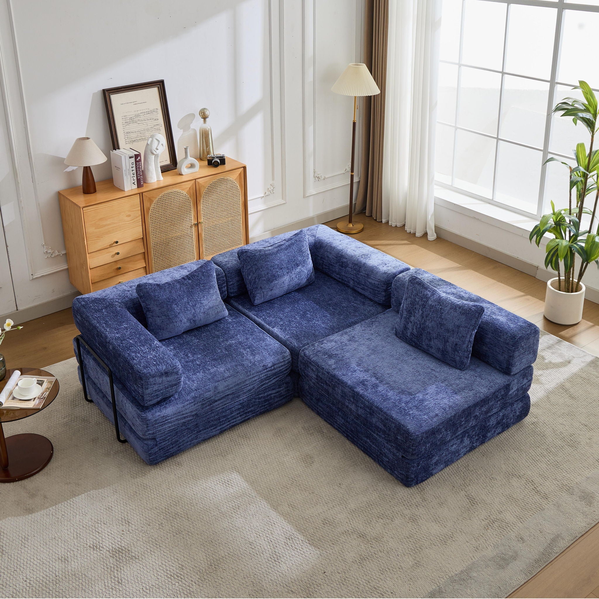 Convertible Floor Sofa Bed, Boneless Modular Sectional Sofa For Living Room
