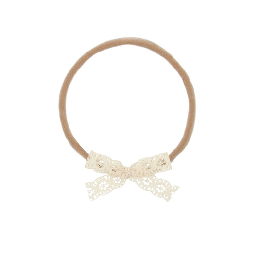 Lace Bow - Mini Cream Lace