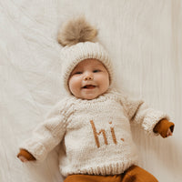 Hi. Pecan Crew Neck Sweater Baby & Toddler