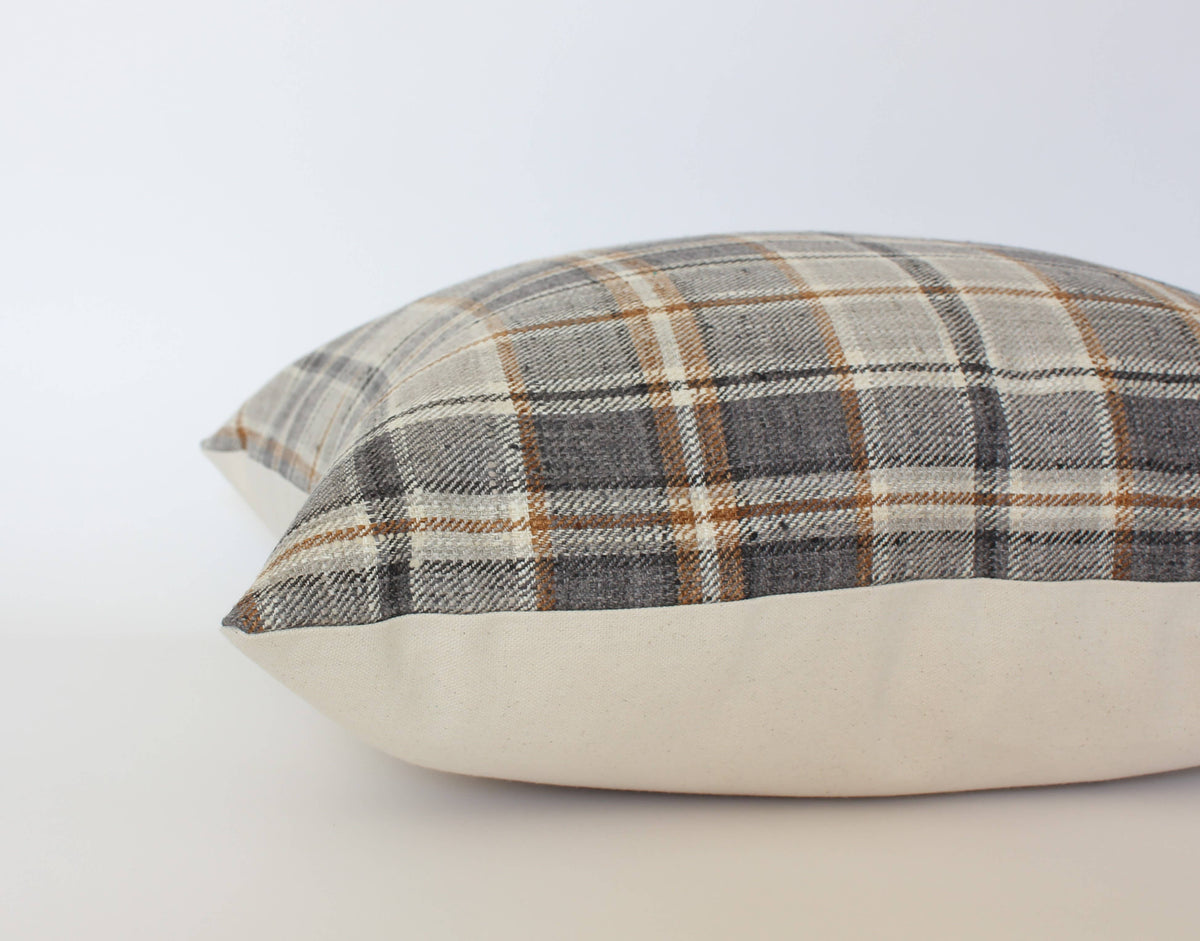 Brown Plaid Throw Pillow Cover