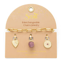 Interchangeable Charm Bracelet - Tourmaline/Healing/Gold