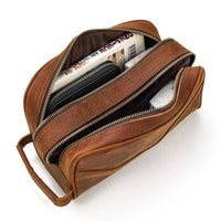 Genuine Leather Travel Toiletry Bag