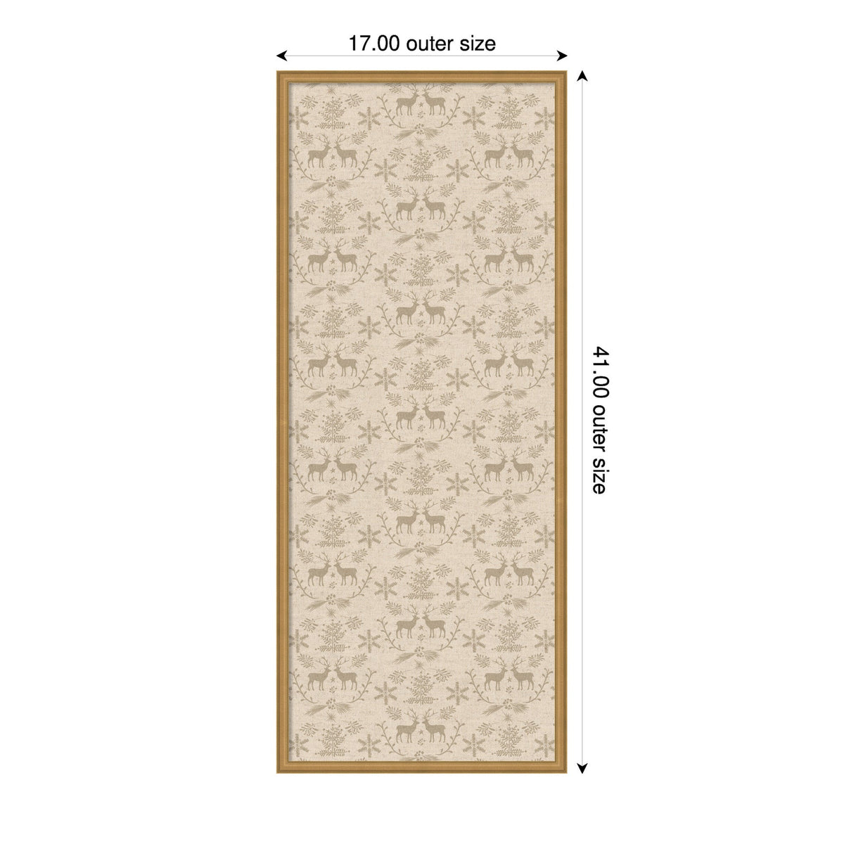 Framed Fabric Pinboard Reindeer Linen Printed Bulletin Board