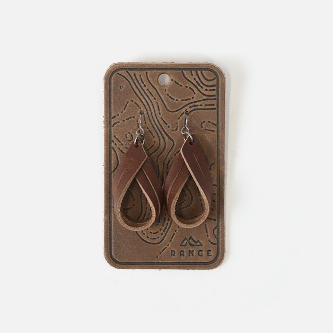 Handcrafted Full-Grain Leather Double Hoop Earrings