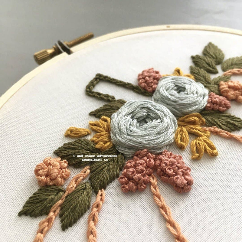 Beginner Embroidery Kit - Harvest Floral Pumpkin