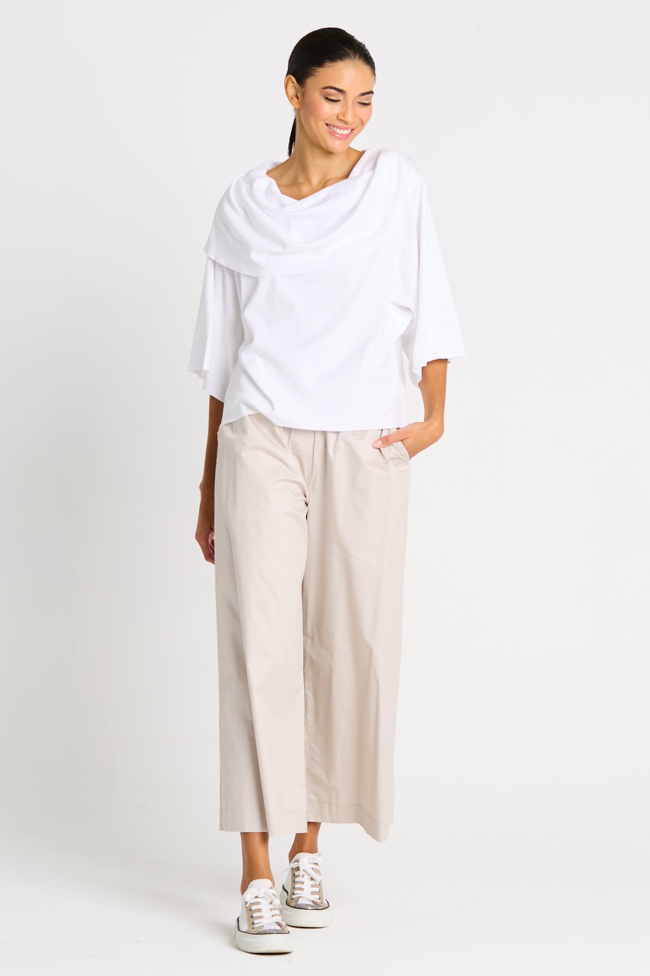 Pima Cotton Jackie O Top - White