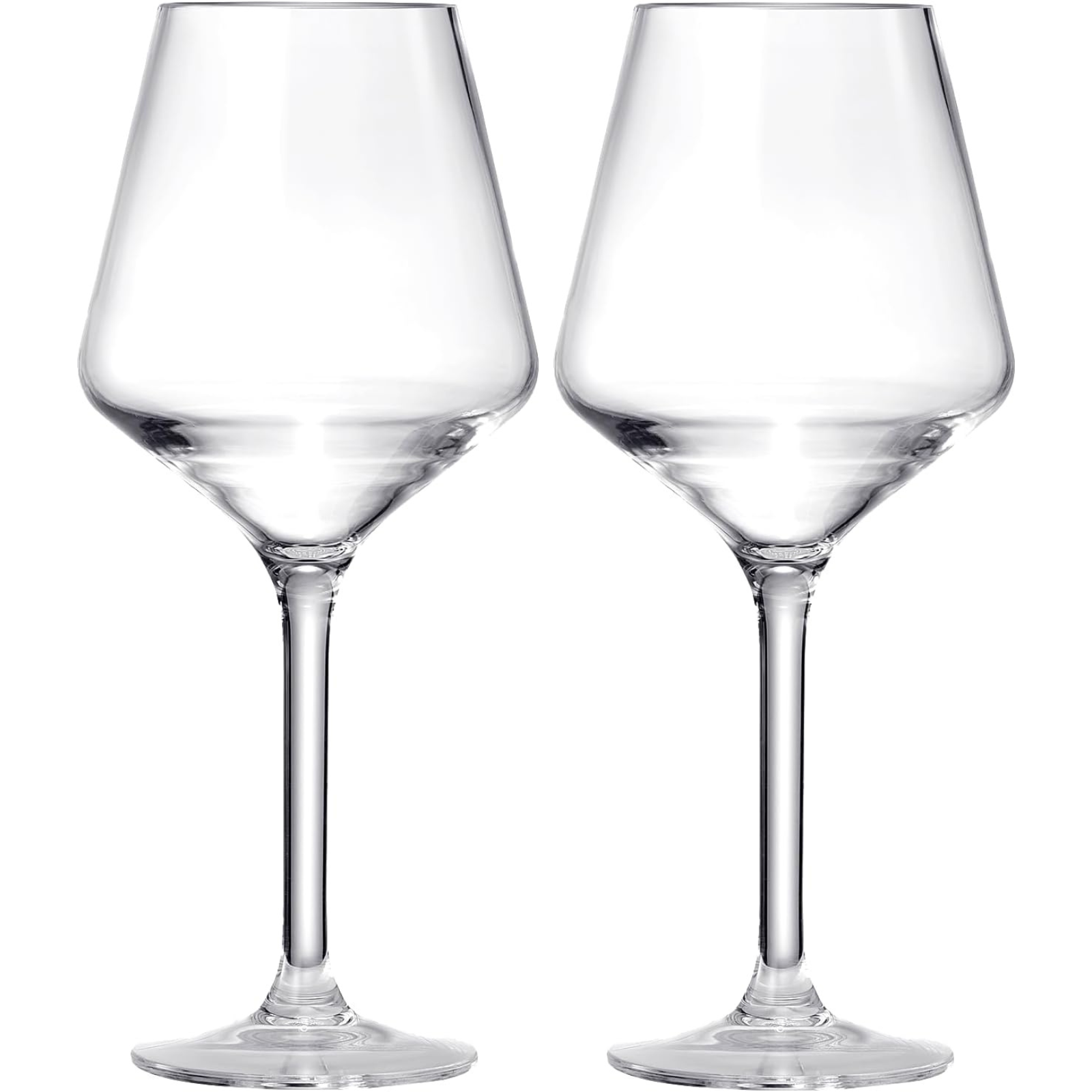 Unbreakable Stemmed Wine Glasses Tritan Acrylic Set Of 2 European Style Crystal Drinkware 18OZ